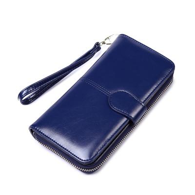 China High Quality Durable PU Money Clip Ladies Leather Wallets Pinch Clutch Bag Zipper Long Wallet For Women for sale