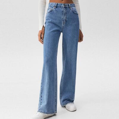 China 2022 New Fashion Women's High Fashion Women's OEM ODM Straight Leg Friend Jeans Inside Out Breathable Straight Integral Jeans for sale