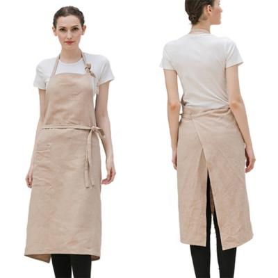 China SunYue Women Cotton 100% Canvas Apron White A-Line Adjustable Plain Long for sale