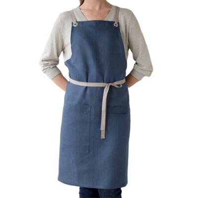 China Women Adjustable Cotton Canvas Kitchen Cooking Apron Shop Apron for sale