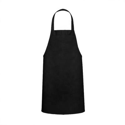 China SunYue Adjustable Black Cotton Polyester Chef Cooking Custom Logo Kitchen Apron for sale