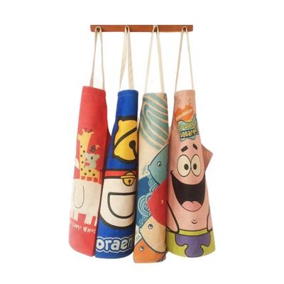 China Hot Selling Polyester Cute Cartoon Printing Children Kids Apron Adjustable For Kitchen Cooking Art Drawing for sale