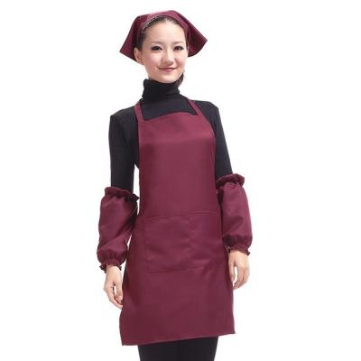 China Wholesale Adjustable Kitchen Polyester Cotton Protective Apron Chef Waiter Heat Proof Bib Custom Logo for sale