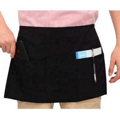 China Custom Logo Polycotton Kitchen Half Waist Apron Best Prices Adjustable for sale