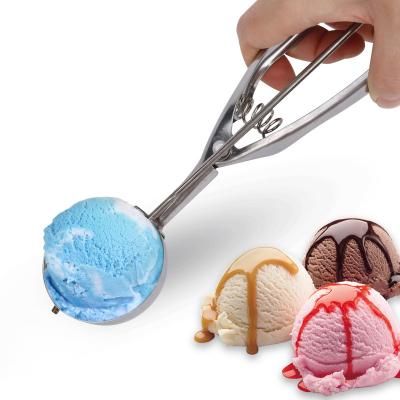 China Universal Stainless Ice Cream Scoop Metal Fruit Scoop Ball Digger Ice Cream Scoop for sale