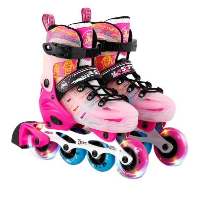 China High Quality Inline Skates For Girl Boys Professional Adjustable Kids Skate Shoes Logo Flashing Roller Custom Made 905 for sale