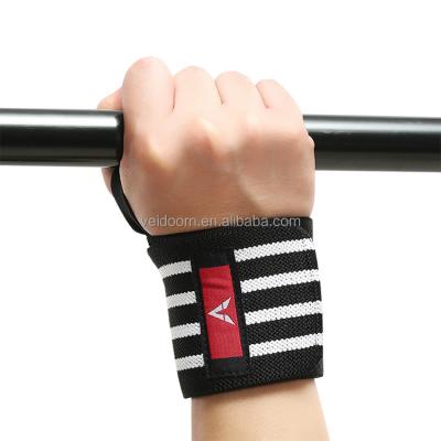 China Eco-Friendly Sport Fitness Powerlifting Adjustable Elastic Wrist Support Straps Wraps Wristbands Brace For Gym Weightlifing Workout for sale