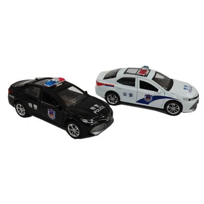 China Toy Police Car Model Pullback Alloy Car 1:28 Music Model Lights Friction Open The Door Toy Kids Remote Control Car. for sale