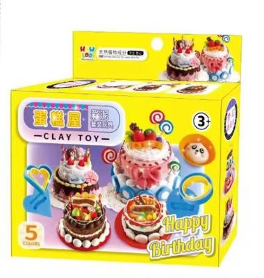 China Flour Cheap Price Boxed Happy Birthday Cake House Color Mud Set For Kids 3+ for sale