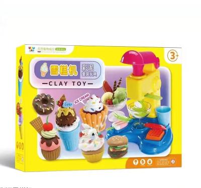 China Manufacturer Price Safe Relieved Toy Suit Flour Ice Cream Machine Colored Clay Set for sale