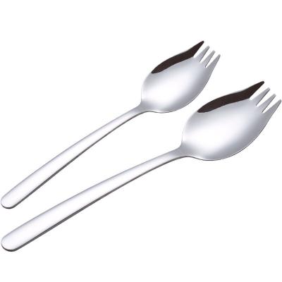 China Sustainable 304 Stainless Steel Fork Salad Fork Spoon Integrated Fruit Fork Tableware for sale