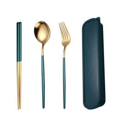 China Sustainable Portable Cutlery Set Stainless Spoon Spoon And Fork Soup Cutlery Set for sale