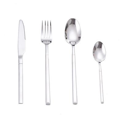 China Stainless Steel Viable Tableware Knight Knife Fork Single Spoon Four Piece Gift Box Dinnerware Set for sale