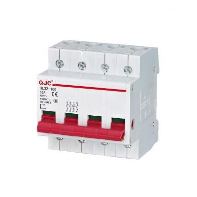 China QJC Wholesale OEM ODM HL32-100 T Type Thermosetting Material 63A 4 Phase AC Isolator Switch for sale