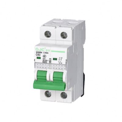 China QJC MCB-63 C32 MCB 2 Pole Automatic Miniature Circuit Breaker 63A 4KA for sale