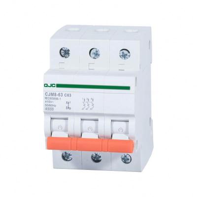 China Wholesale 3P CJM8-63 C65 50/60Hz 6KA MCB Electrical Circuit Breaker 6KA for sale