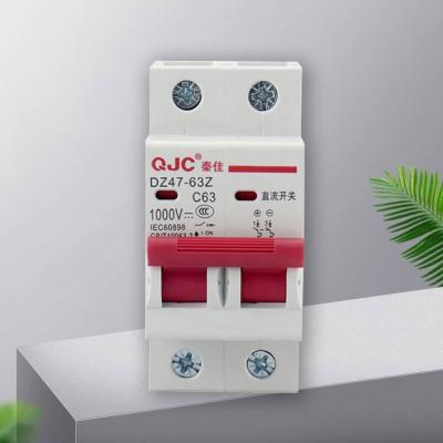 China DZ47-63Z DC 1000V Miniature Circuit Breaker Residual Current Circuit Breaker Mini 10KA for sale