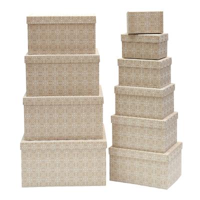 China Recyclable Gift Packaging Rectangular Shape Paper Box Ten-Piece Set Set Rigid Nested Boxes Sets With Lids for sale