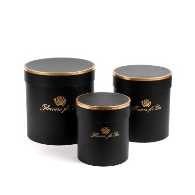 China Recyclable Flower Rose Box Factory Direct Wholesales Rose Printed Round Box With Hat Rose Gift Flower Box for sale