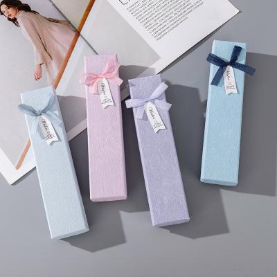 China Recycled Materials Package Box Rectangular Bow Knot Gift Necklace Receive Empty Gift Box Jewelry Gift Mix Color for sale