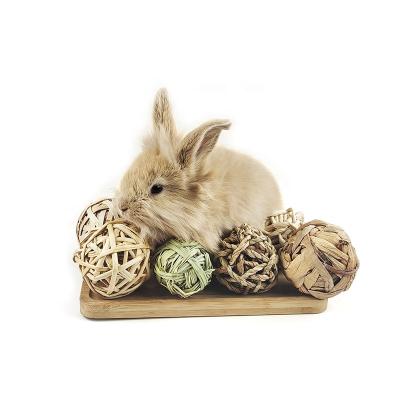 China Small Stocked Animals Play Balls Rolling Chew Toys and Gnawing Treats for Rabbits Guinea Pigs Chinchilla Rabbit Molar Food for sale