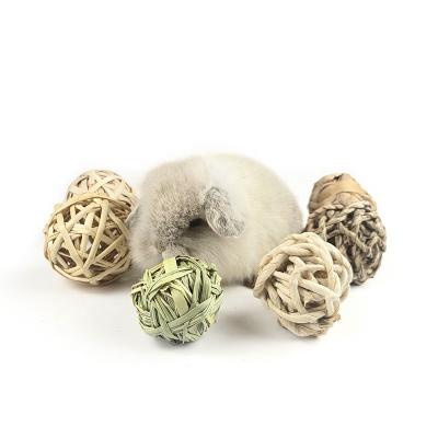 China Small Stocked Animals Play Balls Rolling Chew Toys and Gnawing Treats for Rabbits Guinea Pigs Chinchilla Bunny Treats Food for sale