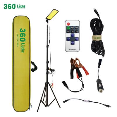 China DC 12V Rod Tripod Adjustable Portable Garden 360 Light Multifunctional Lighting COB LED Telescopic Camping Light for sale