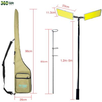 China Garden Guangzhou Factory Fishing Rod Outdoor 360 LED Telescopic Light Camp Pole Picnic Light for sale