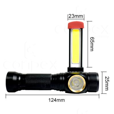 China Aluminum Alloy 18650 Aluminum Alloy USB Light Professional Garden 360 Multi Function Rechargeable Flashlight Emergency Lighting for sale