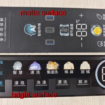 China High Quality Capacitive Home Appliance Control Graphic Overlay Membrane Contact Switch Panel Sticker for sale