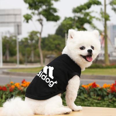 China 2022 New Brand Adidog Dog Vest Pet Clothing T-shirt Customizable Famous Wholesale Fancy Pet Clothing Stocked Luxury Designer Dog Clothes for sale