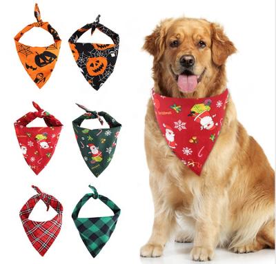 China Wholesale New Christmas Manufacturer Dog Viable Bandana Pet Towel Triangle Dog Scarf Luxury New Arrival Bandanas for sale