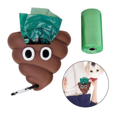 China Funny Pet Design 2022 Customized Biodegradable Pet Poop Bag 100% Sustainable Pet Poop Bags Outdoor Dispenser For Roll Bag for sale