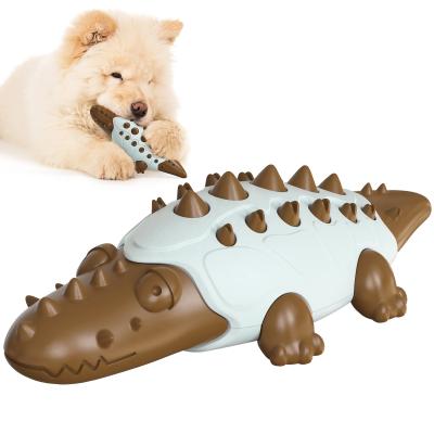 China Viable Crocodile Teeth Grinding Food Leak Toy Luxury Soft Environment Friendly Interactive and Motion Pet Puppy Toys for sale