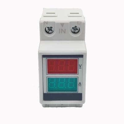 China AC 80-300V 0-100A 60A Ammeter Multi Current Red Green Voltmeter LED Voltage Digital Multimeter Function Measurement DIN Rail Current Meter for sale