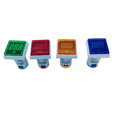 China AC 60-500V Digital Display Voltmeter Mini Voltage Meter LED Pilot Lamp Measuring Current 22mm Square Digital Voltmeter AD16-22DSV for sale