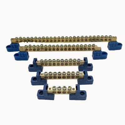 China Connecting Wire High Grade Brass And Copper Neutral Earth Busbar Ties Terminal Block Ties For Earthing Electrical Accessories And Fittings for sale