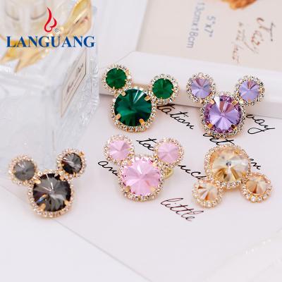 China 2022 New Fashion Glass+metal+zircon Small Animal Jewelry Button Jewelry DIY Fashion Accessories for sale