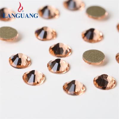 China Lan Guang Mixed Sizes Champagne Flatback Environmental Inspection Rhinestones SS8 Crystal Nail Rhinestones For Clothes Glass Decorations for sale