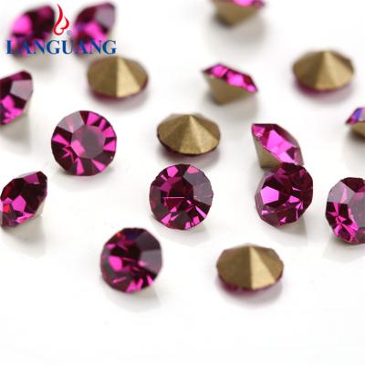 China Environmental Inspection Lan Guang SS4 SS6 SS8.5 SS10 SS12 SS14 SS16 SS20 SS28 SS34 Clear Pointback Fuchsia Glass Rhinestone for sale