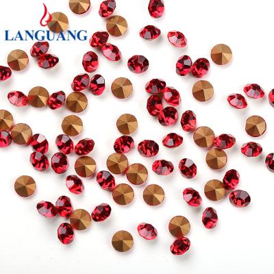 China Lan Guang SS4 SS6 SS8.5 Environmental Inspection New Custom Designed Red Rhinestones Glass Stone Wholesale With Pointed Boottom for sale