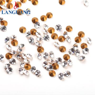 China Wholesale Cheap Custom Exquisite White Glass Rhinestones From Lan Guang SS4 SS6 SS8.5 Environment Inspection With Pointback for sale