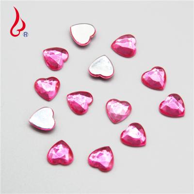 China Lan Guang 25mm Wholesale Environmental Inspection Fashion DIY Flat Back Acrylic Heart Stone For Clothes Jewelry Making for sale