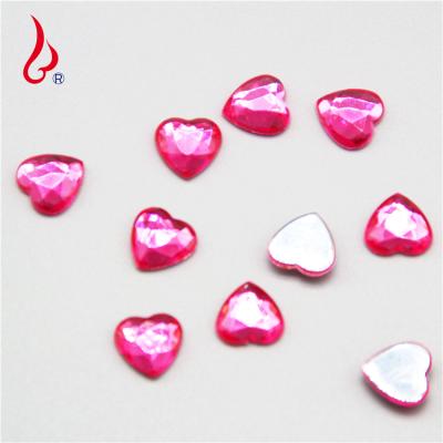 China Lan Guang Fashion DIY 20mm Wholesale Environmental Inspection Flat Back Bottom Heart Acrylic Fake Stone For Wedding Garment for sale