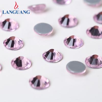 China Lan Guang SS3 SS4 SS5 SS6 SS8 SS10 SS12 SS16 SS20 SS30 SS34 SS40 Environmental Inspection Light Pink Flat Back Crystal Hotfix Rhinestones Bulk for sale