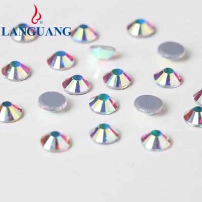 China Lan Guang Bulk Crystal Round Czech ab Hotfix Environmental Inspection Flat Crystal Thermoset Fake Stones For Jewelry Decoration for sale