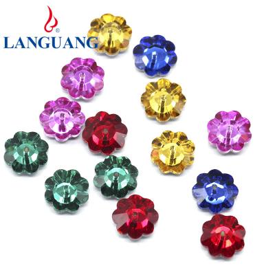 China Inspection Lan Guang Crystal Colorful ab Diamond Silver Plated Glass Rhinestone sewn by Environmental Plum Blossom Middle Hole Hand for sale