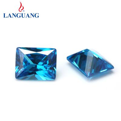 China Large Blue Rectangle Crystal Zircon Stones Crystal Diamond from Lan Guang Wholesale High Quality Dark Environmental Inspection for sale