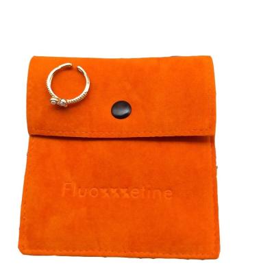 China Wholesale Luxury Portable Orange Microfiber Jewelry Bags Custom Logo Necklace Earring Packaging Jewelery Storage Pouch for sale