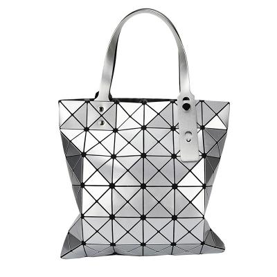 China Who respects the environment; Diamond Rhombus Patchwork Bag Fashion Women PU Geometric Folding Purse Silver Purse for sale